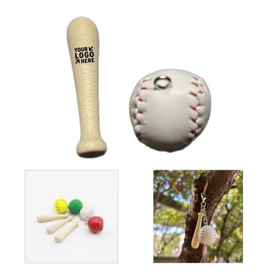 Wood Baseball Bat Key Chain