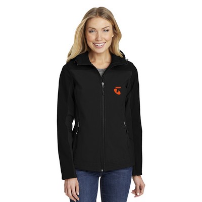Port Authority® Women's Hooded Core Soft Shell Embroidered Jacket